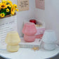 Pink Retro Swirl Glass Mushroom Table Lamp - USB Powered 3-Level Dimmable Bedside Accent Light