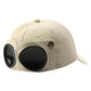 Beige Stylish Aviator Goggle Baseball Cap - Unisex Outdoor Cotton Sun Hat