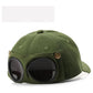 Army Green Stylish Aviator Goggle Baseball Cap - Unisex Outdoor Cotton Sun Hat