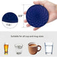 Black Geometric Silicone Drink Coasters Set (6 Pack) with Holder - Non-Slip Table Protectors