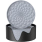 Grey and Black Geometric Silicone Drink Coasters Set (6 Pack) with Holder - Non-Slip Table Protectors