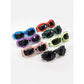 Red Edgy Punk Rock Spiked Sunglasses - Statement Goth Studded Eyewear