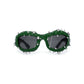 Green Edgy Punk Rock Spiked Sunglasses - Statement Goth Studded Eyewear