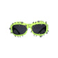 Bright Green Edgy Punk Rock Spiked Sunglasses - Statement Goth Studded Eyewear