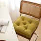 Tea Green Soft And Thick Seat Cushion - Cotton Linen Blend Chair Pad with Ties - 43x43cm