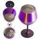 2 Pcs White Detachable Stainless Steel Wine Glass - 14oz (420ml) Portable Stemmed Goblet for Outdoors & Travel