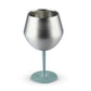 2 Pcs Green and Silver Detachable Stainless Steel Wine Glass - 14oz (420ml) Portable Stemmed Goblet for Outdoors & Travel