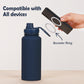 Beige 1L Stainless Steel Water Bottle with Magnetic Phone Holder Lid - Portable Hydration & Hands-Free Stand