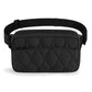 Black Stylish Quilted Belt Bag - Lightweight Nylon Crossbody Fanny Pack