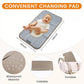 Pink and Grey Stylish Nappy Bag Backpack - Multi-Functional Diaper Bag with Insulated Pockets, Changing Pad & Pacifier Case