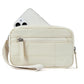 Beige RFID Blocking Nylon Wristlet Clutch Wallet - Compact Waterproof Pouch with Card Slots & ID Window