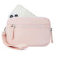 Pink RFID Blocking Nylon Wristlet Clutch Wallet - Compact Waterproof Pouch with Card Slots & ID Window