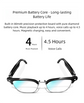 Black Full Frame Sunglasses Smart Audio Glasses with Bluetooth 5.0 - Open-Ear Directional Sound, Anti-Blue Light Lenses, IP65 Water Resistant