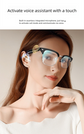 Black Full Frame Sunglasses Smart Audio Glasses with Bluetooth 5.0 - Open-Ear Directional Sound, Anti-Blue Light Lenses, IP65 Water Resistant
