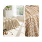 Pink and Beige Diamond Pattern Soft Cozy Knit Throw Blanket with Tassels - Geometric Pattern Lightweight Acrylic Blanket for Sofa Couch Bed, 130x150cm