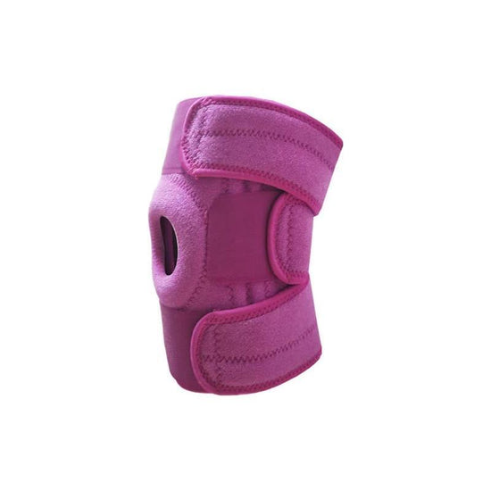 Pink Adjustable Knee Brace Support (Pair) with Dual Spring Stabilizers & Patella Gel Pad - Non-Slip for Sports Running Hiking