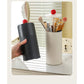 Beige Automatic Lifting Makeup Brush Holder - Dustproof Desktop Organizer with Lid & Compartments