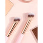 Pink and Glod Versatile 4pc Dual-Ended Makeup Brush Set - Soft Synthetic Bristles for Foundation Blush Contour Concealer