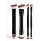 Black Versatile 4pc Dual-Ended Makeup Brush Set - Soft Synthetic Bristles for Foundation Blush Contour Concealer