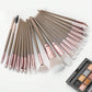 Brown and Glod Complete 20-Piece Makeup Brush Set with Travel Pouch - Professional Synthetic Face & Eye Brushes Kit