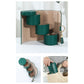 Green Elegant 3-Tier Cylindrical Travel Jewellery Box - PU Leather Organizer for Rings Earrings Necklaces with Tassel Charm