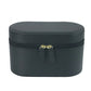 Black Elegant PU Leather Makeup & Toiletry Bag - Large Capacity Travel Cosmetic Organizer with Brush Holder