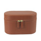 Brown Elegant PU Leather Makeup & Toiletry Bag - Large Capacity Travel Cosmetic Organizer with Brush Holder