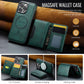 Purple Premium MagSafe Wallet Case for iPhone 16 Pro - Detachable PU Leather Magnetic Card Holder