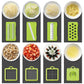 Green And Grey Ultimate 12-in-1 Multi-Functional Vegetable Slicer Dicer Chopper - Mandoline with Storage Containers & Drain Basket