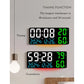 Black Background With Blue and White Light Sleek Large LED Digital Wall & Desk Clock - Remote Control, Temperature, Humidity, Dual Alarms, Calendar