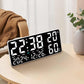 Black Background With Blue,Green and White Light Sleek Large LED Digital Wall & Desk Clock - Remote Control, Temperature, Humidity, Dual Alarms, Calendar