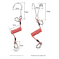 Red Pro 316 Stainless Steel Diving Reef Hook - Single, Double Combo Pack - Current Hook with Coiled Safety Lanyard