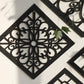 Black Set of 4 Intricate Black Wooden Wall Art Panels - Diamond Mandala Style Home Decor Plaques