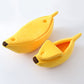 Yellow Cozy Banana Peel Pet Bed - Plush & Warm Cave House for Cats & Small Dogs (Medium)