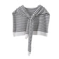 White Chic Striped Knit Tie-Front Shawl - Lightweight Versatile Layering Capelet for Women