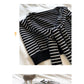 Black Chic Striped Knit Tie-Front Shawl - Lightweight Versatile Layering Capelet for Women