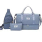 Blue Chic 3-Piece Quilted Travel Bag Set - Duffel, Crossbody Sling & Toiletry Pouch - Large Capacity & Lightweight