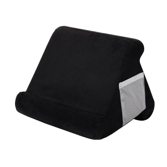 Black Soft Multi-Angle Tablet Pillow Stand - Comfy Reading & Viewing Holder for iPads, Books, eReaders