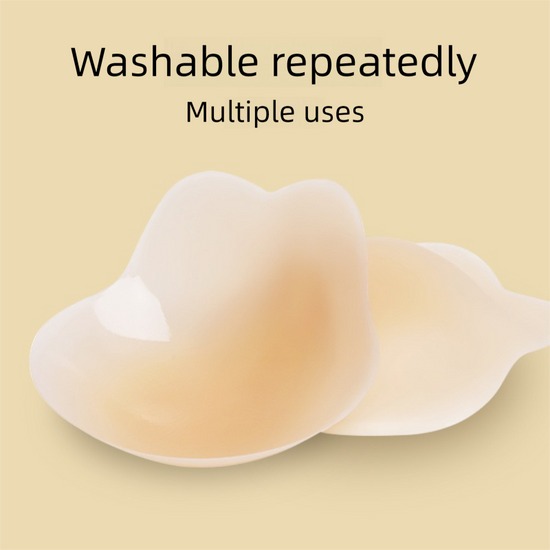 Size L 3 Pairs Skin Color Reusable Silicone Breast Lift Nipple Covers - Invisible Adhesive Bra Pasties for Seamless Lift & Coverage