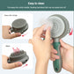 Pink And Grey Dual-Sided Pet Grooming Brush - Self-Cleaning Slicker & Gentle Massage Bath Comb for Dogs & Cats