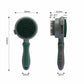 Green And Grey Dual-Sided Pet Grooming Brush - Self-Cleaning Slicker & Gentle Massage Bath Comb for Dogs & Cats