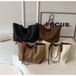 Khaki and Brown Chic Woven PU Leather Tote Bag - Large Capacity Casual Shoulder & Handbag for Women