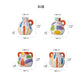 Colorful Artistic Hand-Painted Ceramic Vase - Dual Handle Pot Style - Colourful Striped Home Decor Accent