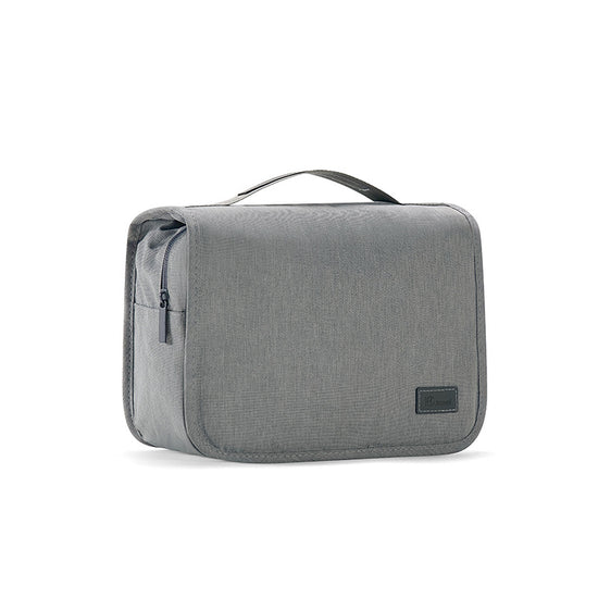 Grey Eco-Friendly RPET Hanging Toiletry Bag - Large Capacity Waterproof Travel Makeup Organizer