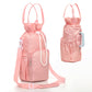 Pink Insulated Tumbler Carrier Bag - Crossbody Water Bottle Holder with Pockets & Adjustable Strap for Large Cups (Note: cup not included)