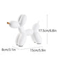 White Modern Resin Balloon Dog Sculpture - Playful Art Figurine with Golden Snout Accent