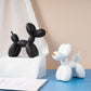 Red Modern Resin Balloon Dog Sculpture - Playful Art Figurine with Golden Snout Accent