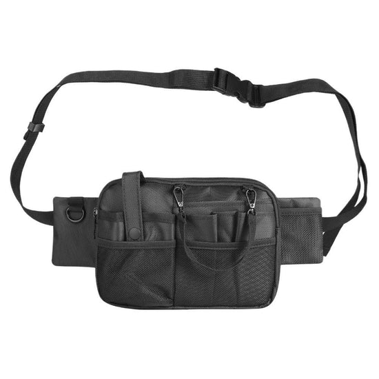 Black Nurse Utility Belt Bag - Multi-Pocket Medical Organizer Waist Pack for Tools & Essentials