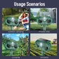 Green Advanced Solar Powered Ultrasonic Animal Repeller - Outdoor Pest Deterrent with Motion Sensor, Strobe Light & Laser