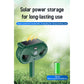 Green Advanced Solar Powered Ultrasonic Animal Repeller - Outdoor Pest Deterrent with Motion Sensor, Strobe Light & Laser